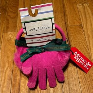 Wondershop Vibrant Pink Earmuff and Glove Set